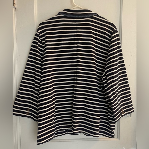 Lands End Navy Striped Blazer Size 1X - Picture 4 of 7